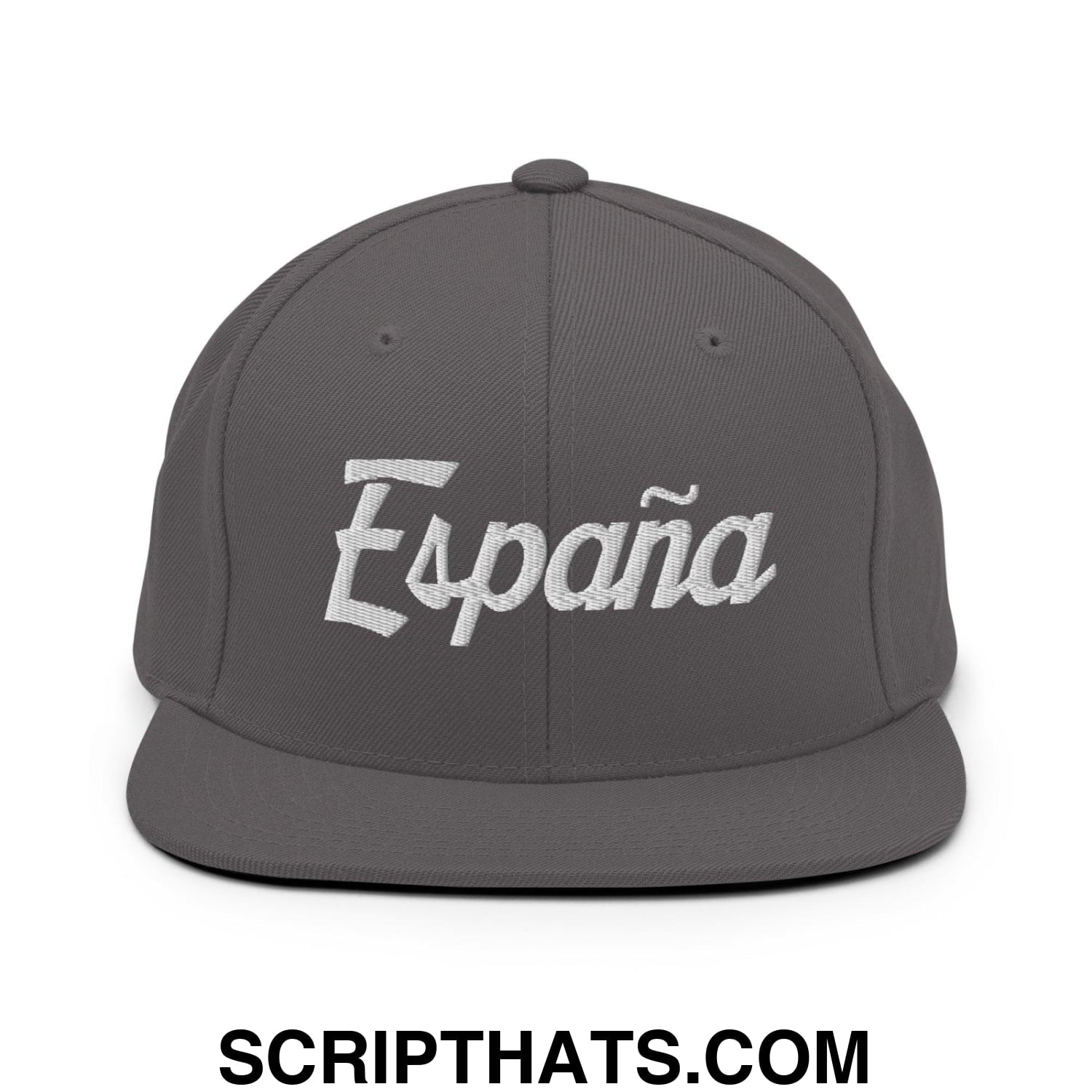Espana Vintage Sports Script Snapback Hat Dark Grey