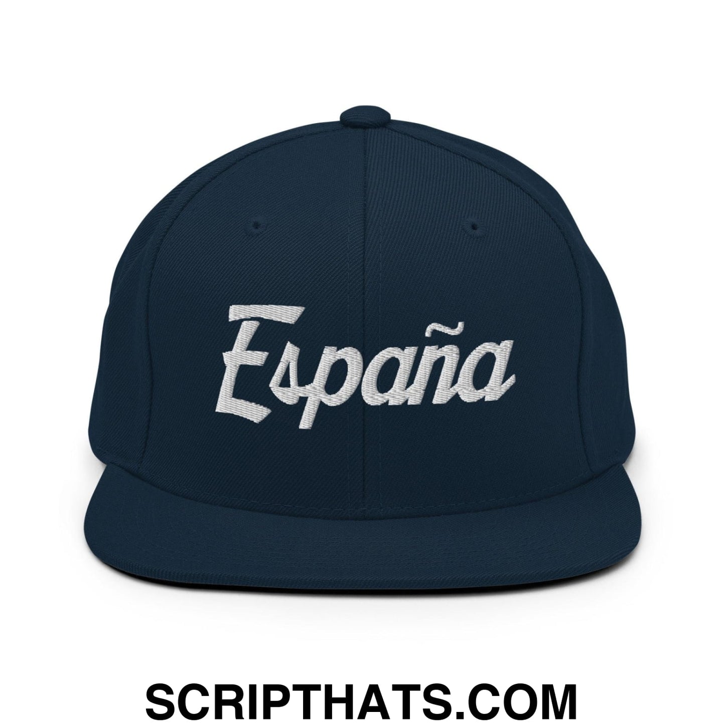 Espana Vintage Sports Script Snapback Hat Dark Navy