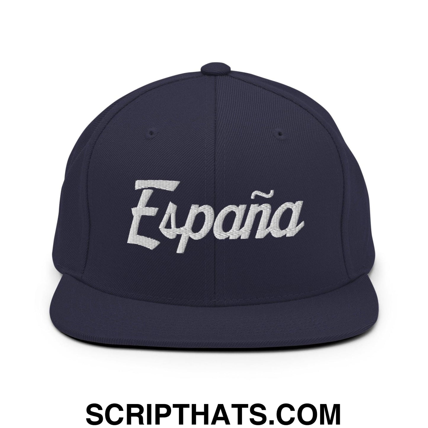 Espana Vintage Sports Script Snapback Hat Navy