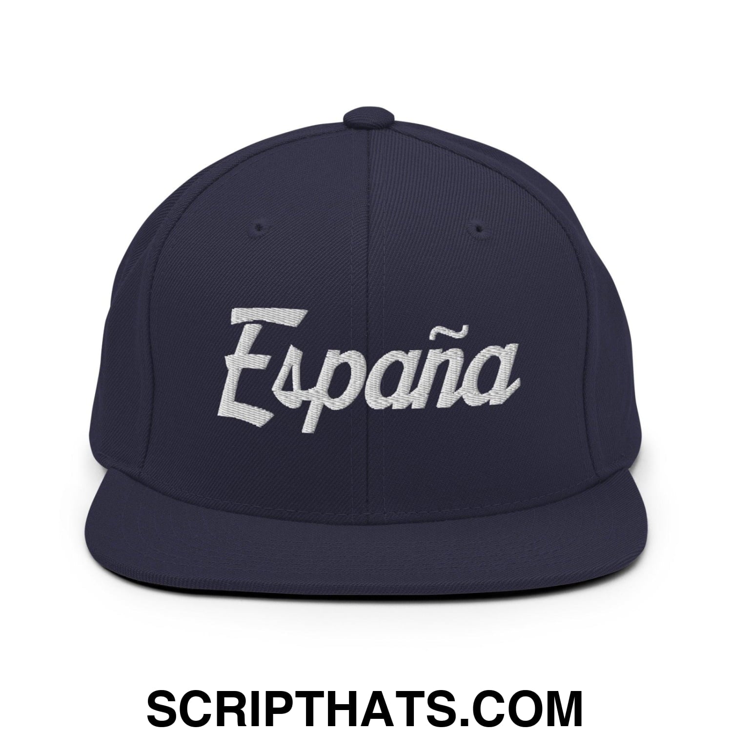Espana Vintage Sports Script Snapback Hat Navy