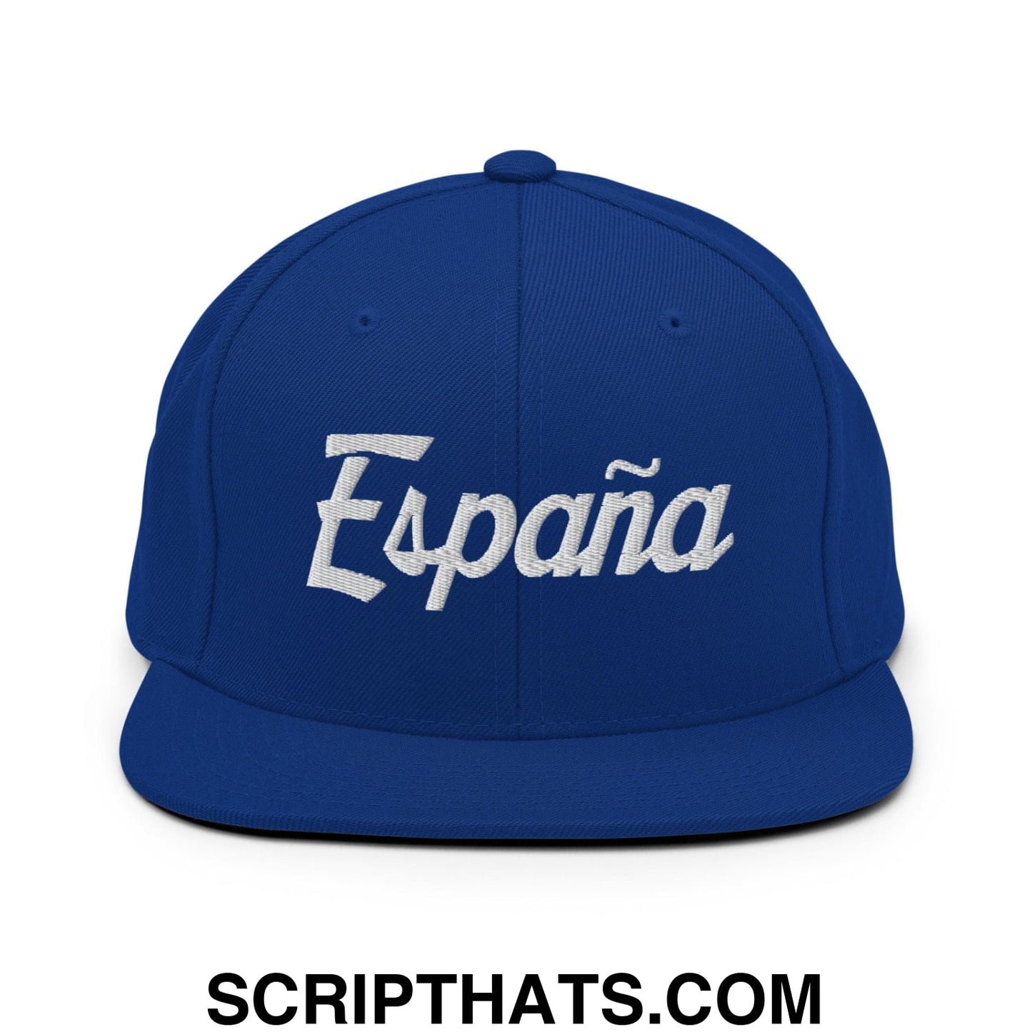 Espana Vintage Sports Script Snapback Hat Royal Blue