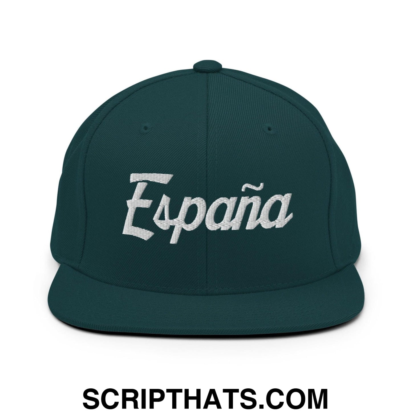 Espana Vintage Sports Script Snapback Hat Spruce