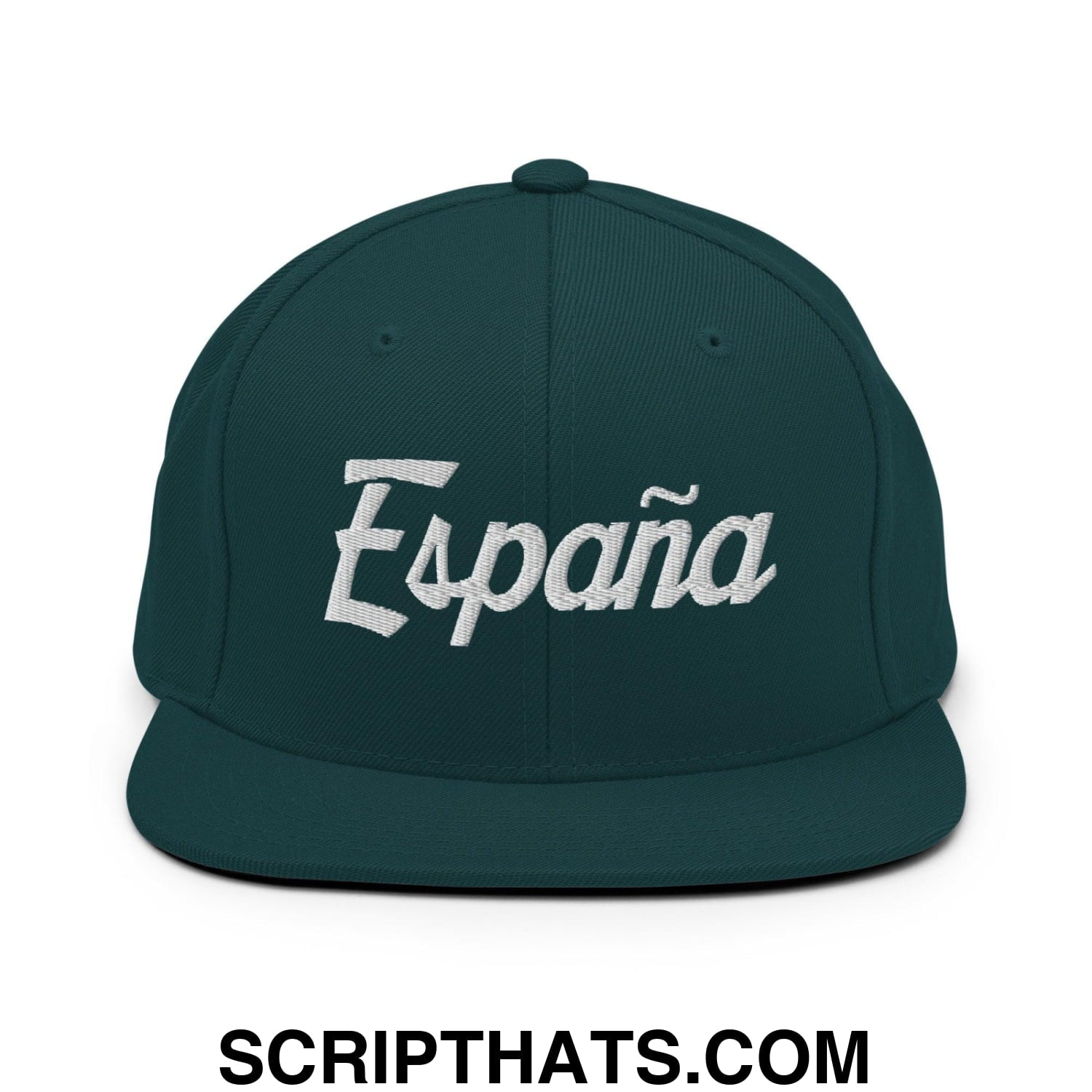 Espana Vintage Sports Script Snapback Hat Spruce