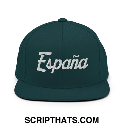 Espana Vintage Sports Script Snapback Hat Spruce