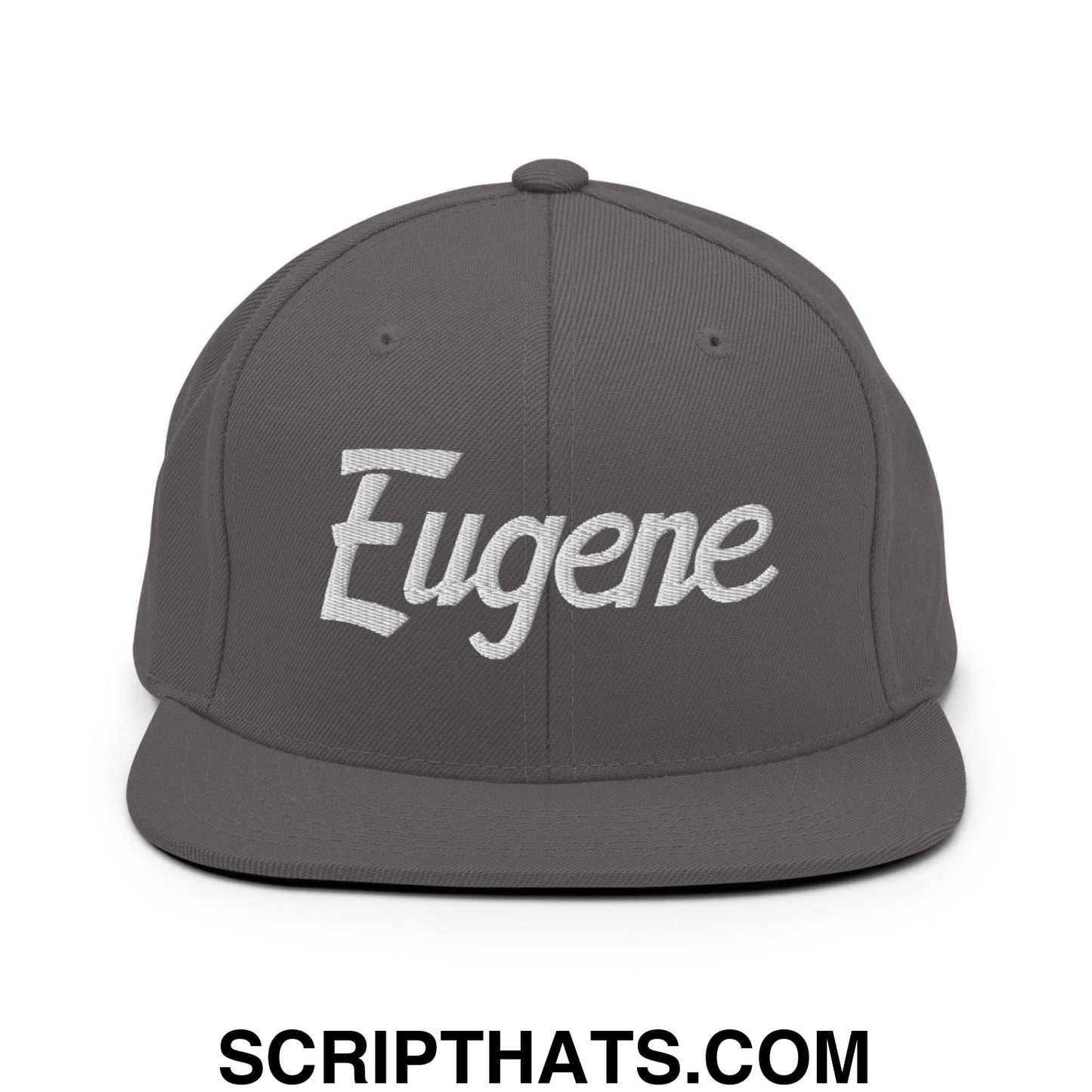 Eugene Script Snapback Hat Dark Grey