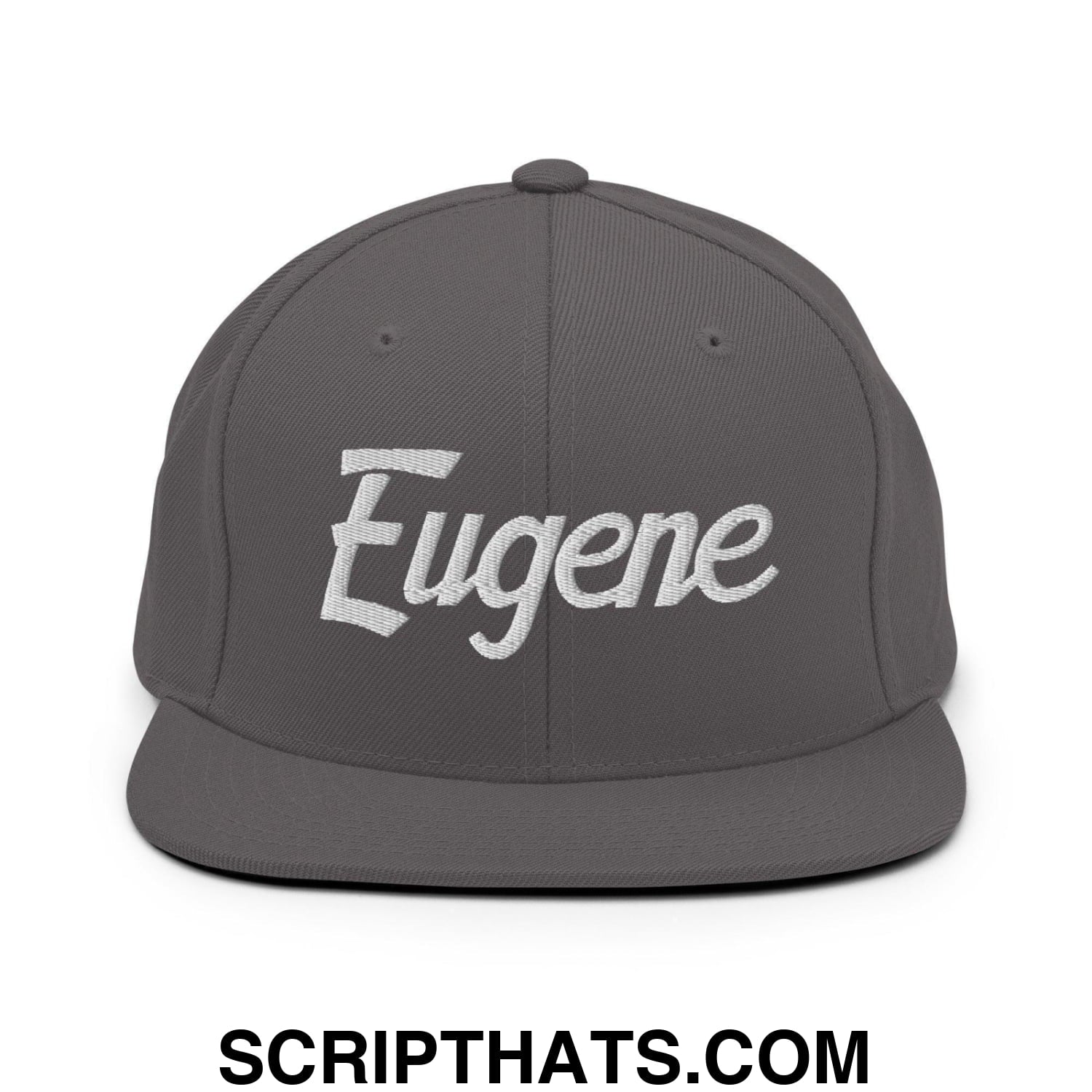Eugene Script Snapback Hat Dark Grey