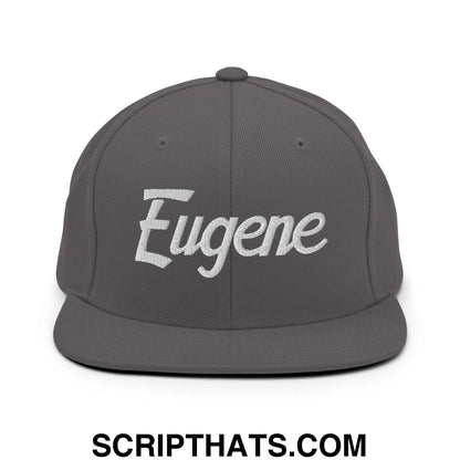 Eugene Script Snapback Hat Dark Grey
