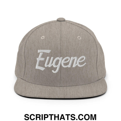 Eugene Script Snapback Hat Heather Grey