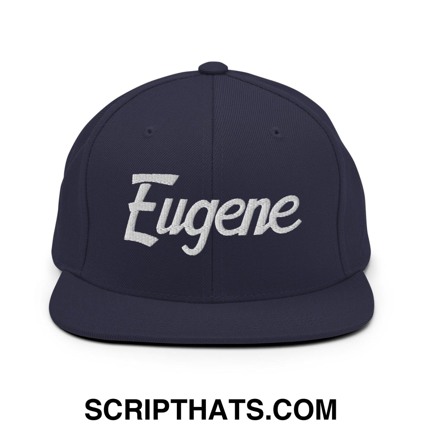 Eugene Script Snapback Hat Navy
