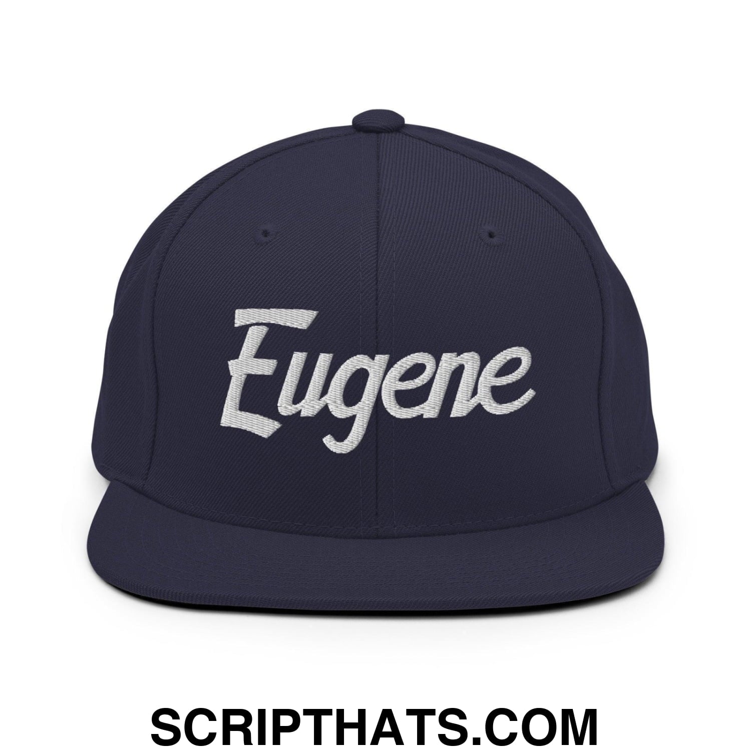 Eugene Script Snapback Hat Navy