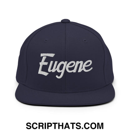 Eugene Script Snapback Hat Navy