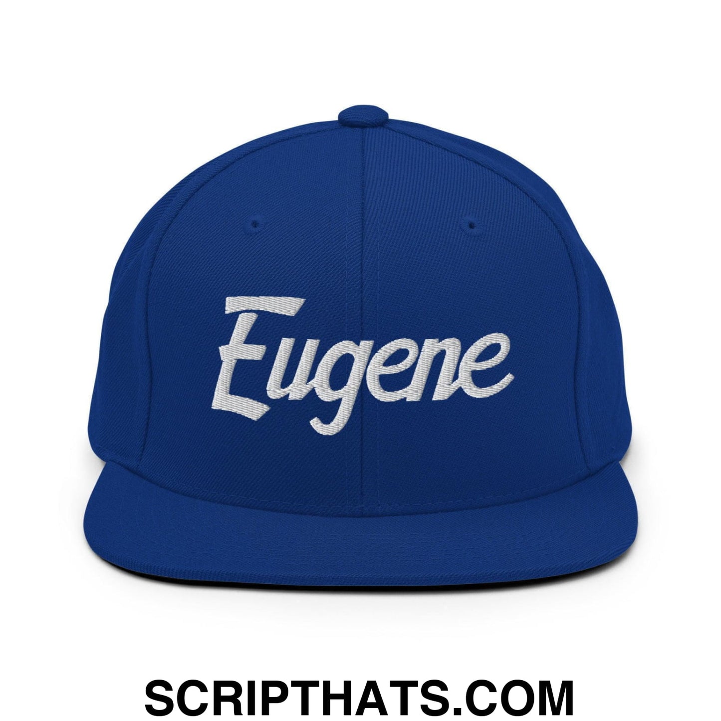 Eugene Script Snapback Hat Royal Blue