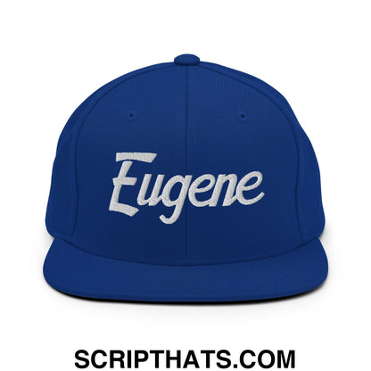 Eugene Script Snapback Hat Royal Blue