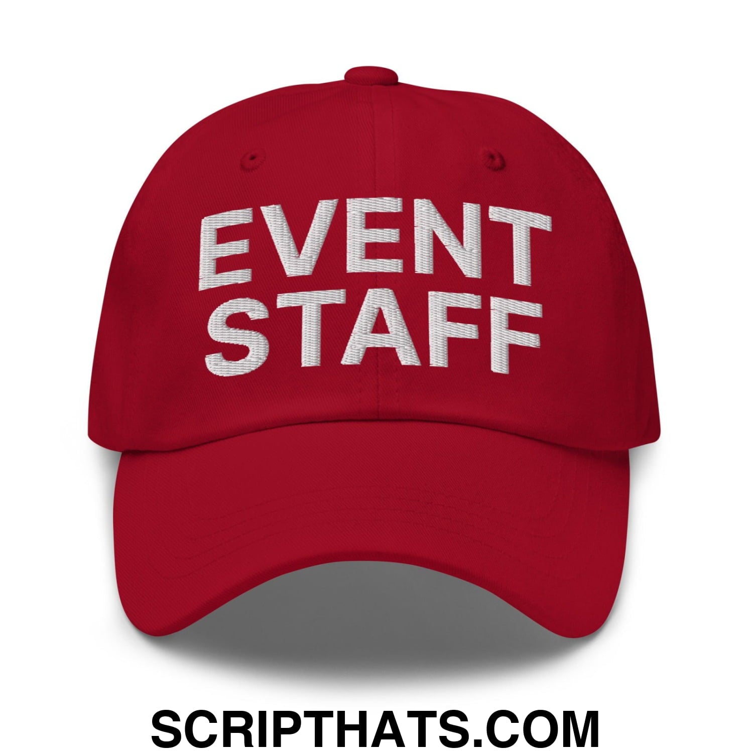 Event Staff Uniform Work Embroidered Dad Hat Cranberry