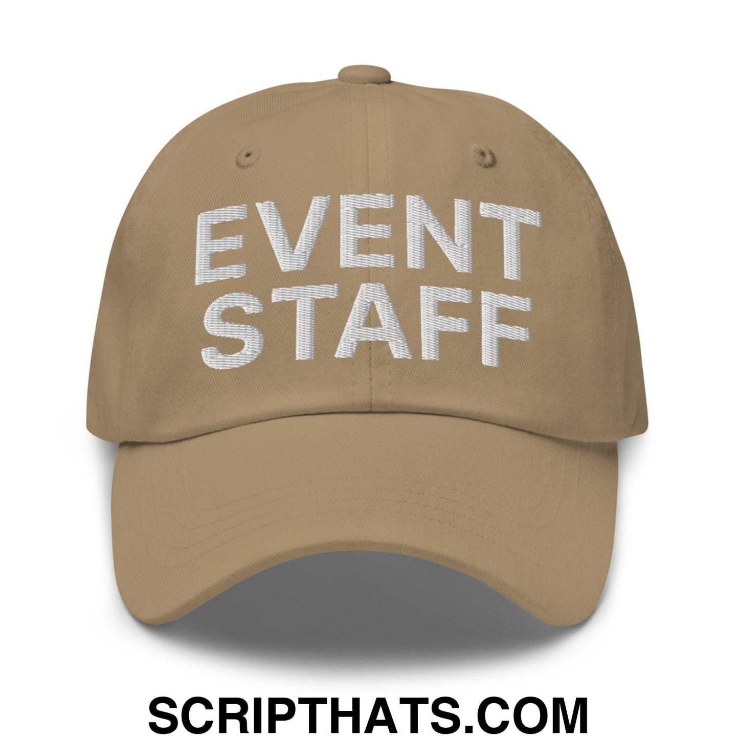 Event Staff Uniform Work Embroidered Dad Hat Khaki