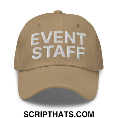 Event Staff Uniform Work Embroidered Dad Hat Khaki