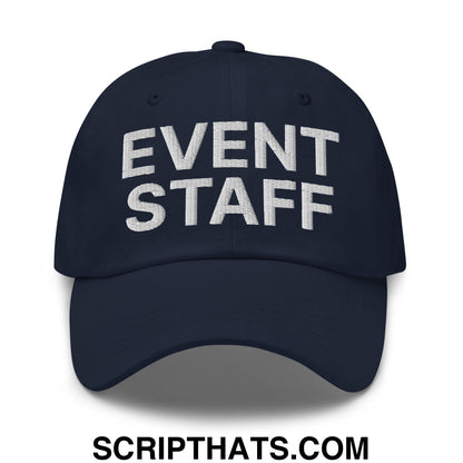 Event Staff Uniform Work Embroidered Dad Hat Navy