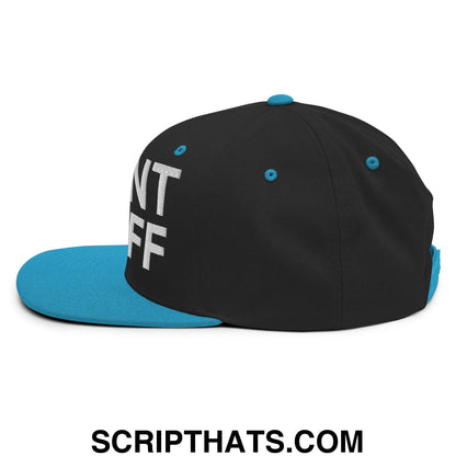 Event Staff Uniform Work Embroidered Flat Bill Brim Snapback Hat Black Teal