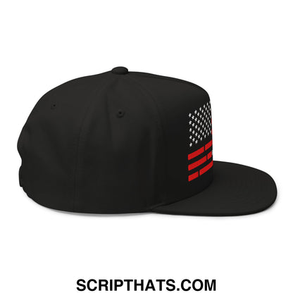 Everything Is Fine Trust Your Government Embroidered Flat Bill Brim 5 Panel Snapback Hat Black