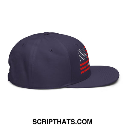 Everything Is Fine Trust Your Government Embroidered Flat Bill Brim Snapback Hat Navy blue