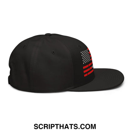 Everything Is Fine Trust Your Government Embroidered Flat Bill Brim Snapback Hat Black
