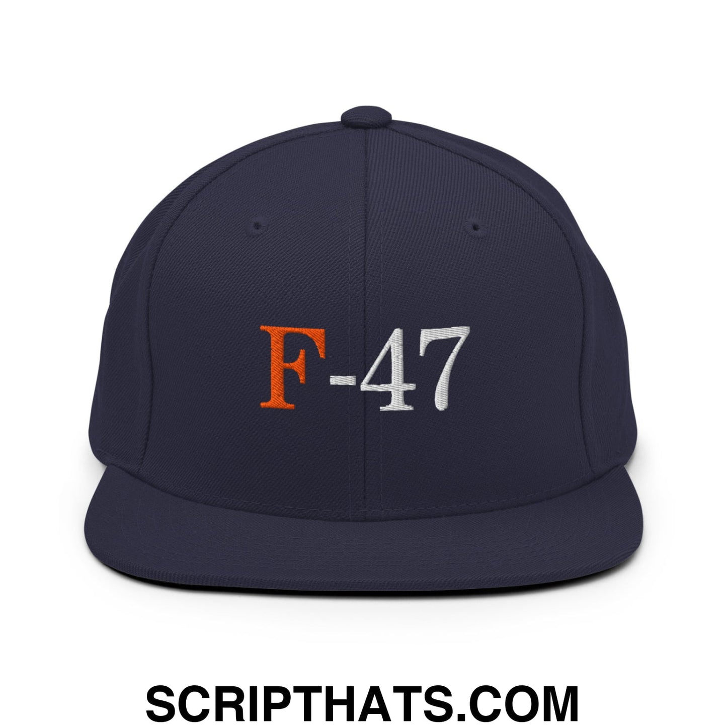 F-47 FDT Embroidered Flat Bill Brim Snapback Hat Navy
