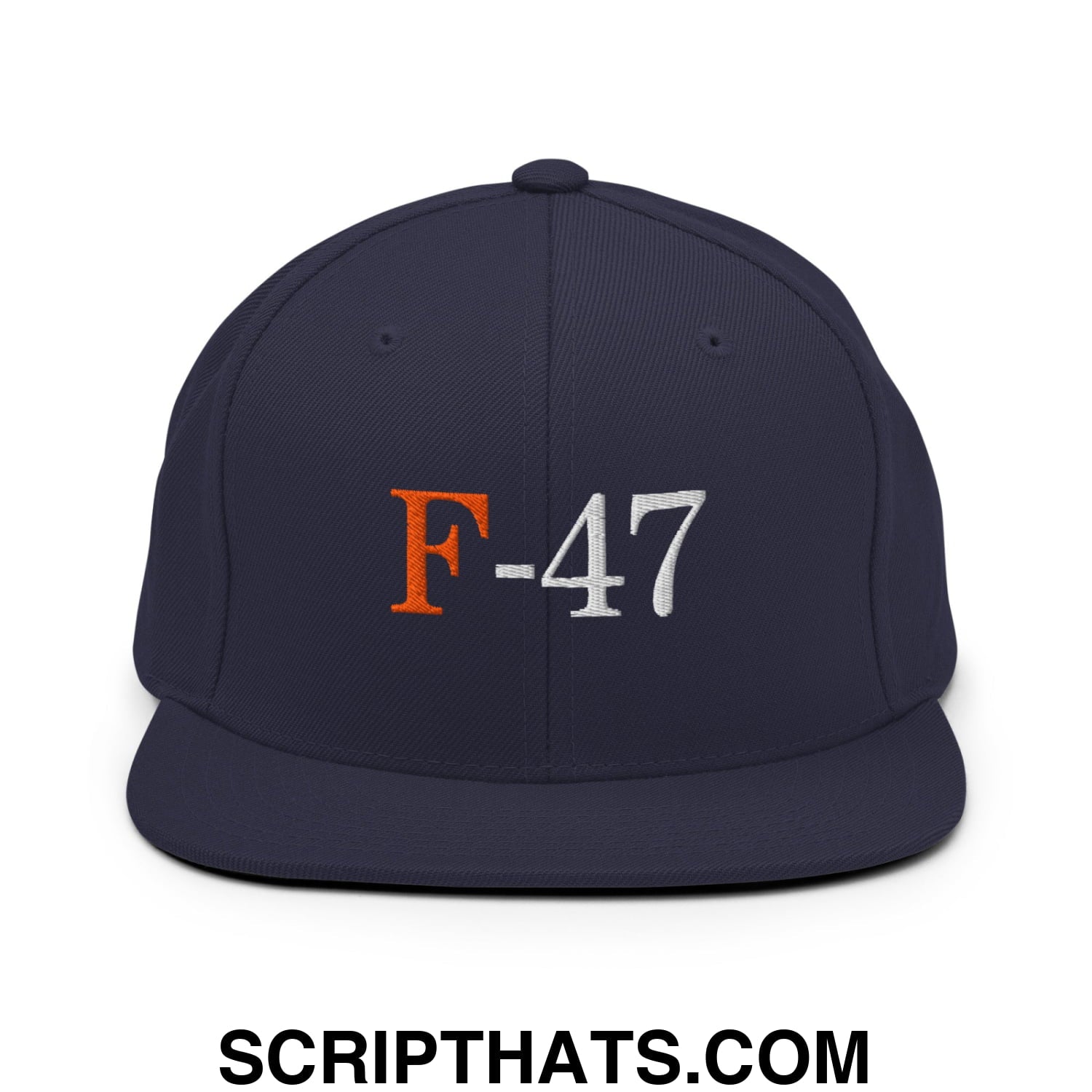 F-47 FDT Embroidered Flat Bill Brim Snapback Hat Navy
