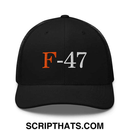 F-47 FDT Embroidered Mesh Trucker Hat Black