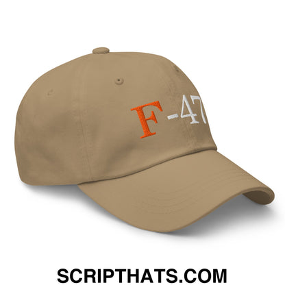 F-47 FDT Embroidered Unstructured Dad Hat Khaki