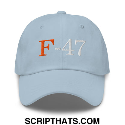 F-47 FDT Embroidered Unstructured Dad Hat Light Blue
