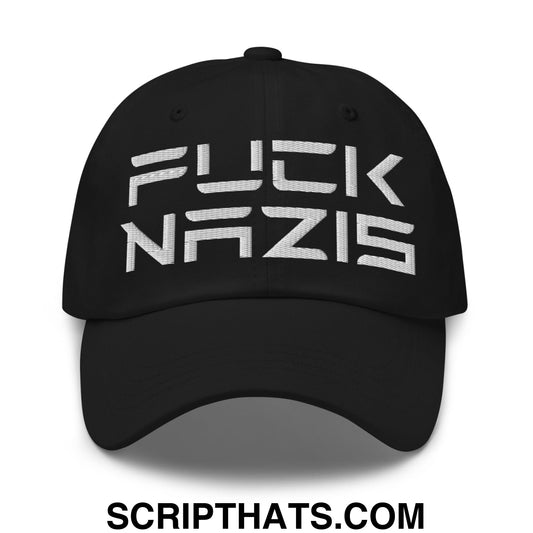 F*ck Nazis Elon Musk Embroidered Unstructured Dad Hat Black