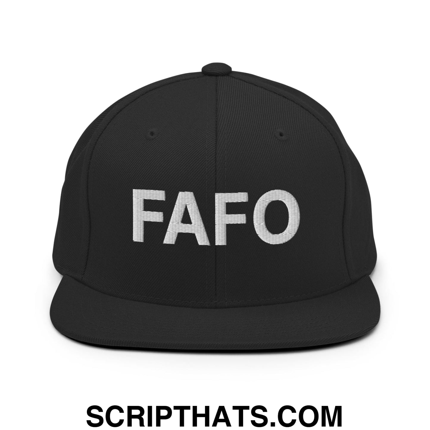 FAFO Embroidered Flat Bill Brim Snapback Hat Black