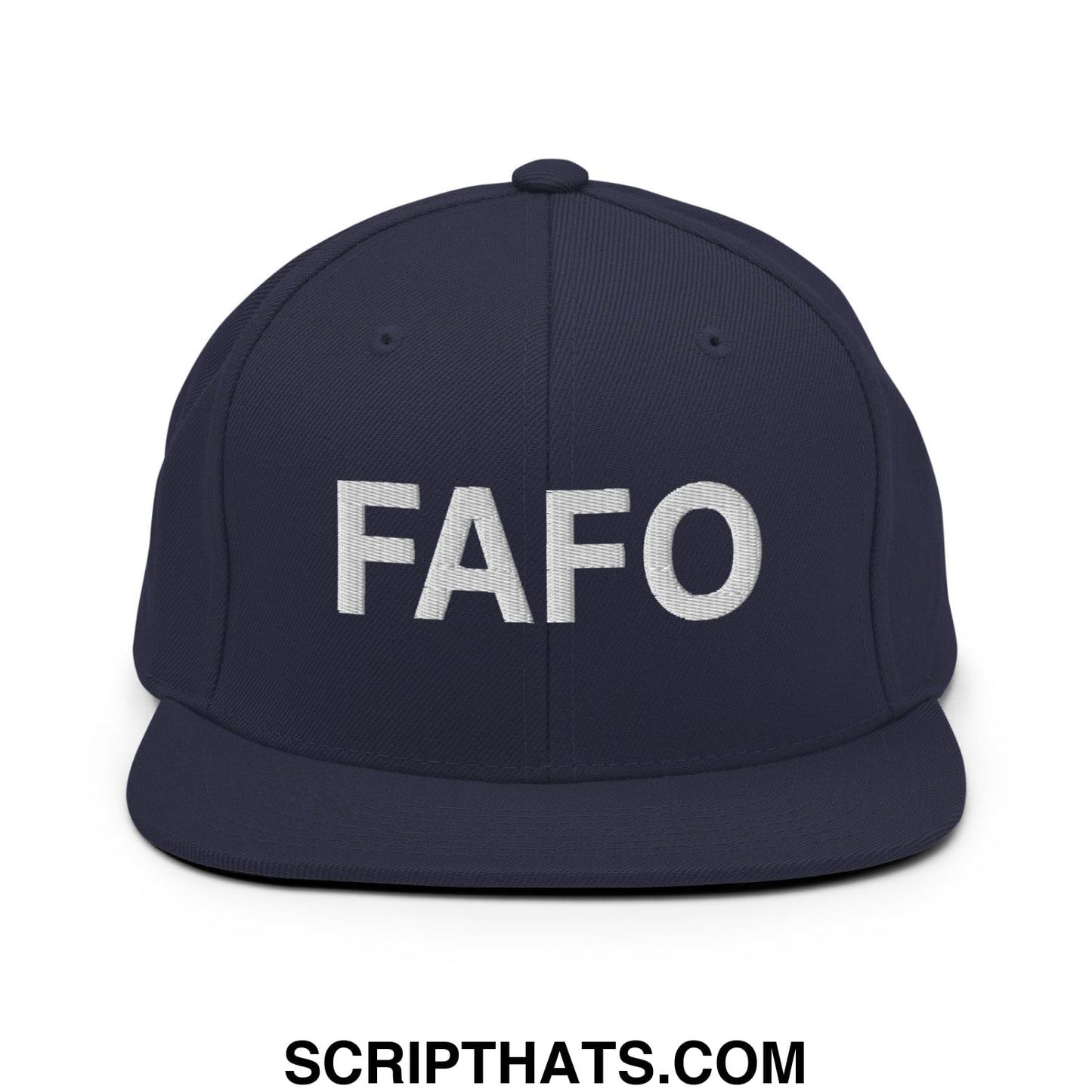 FAFO Embroidered Flat Bill Brim Snapback Hat Navy