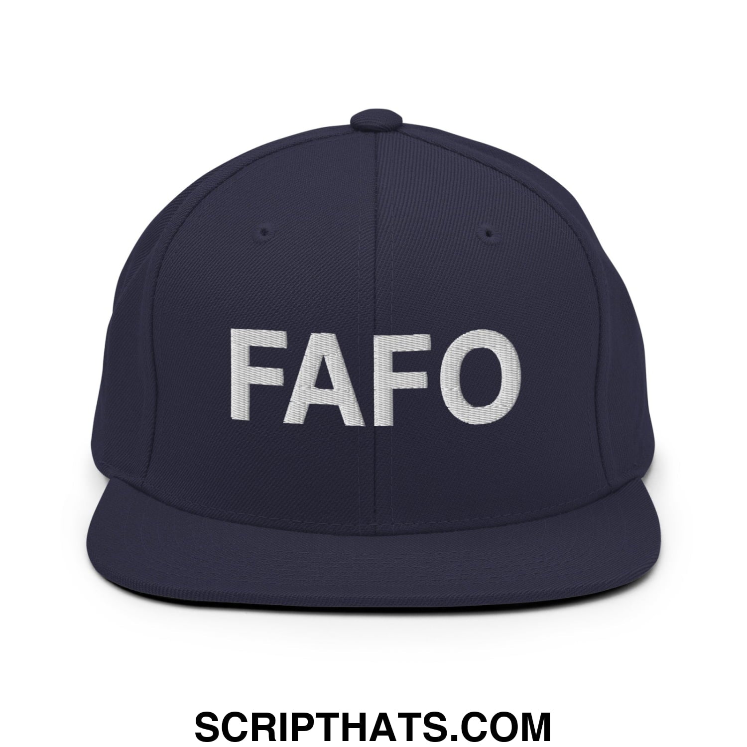 FAFO Embroidered Flat Bill Brim Snapback Hat Navy
