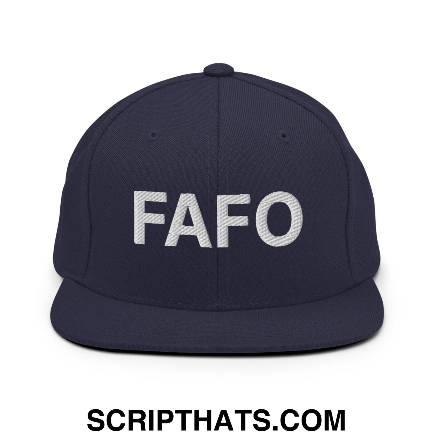 FAFO Embroidered Flat Bill Brim Snapback Hat Navy