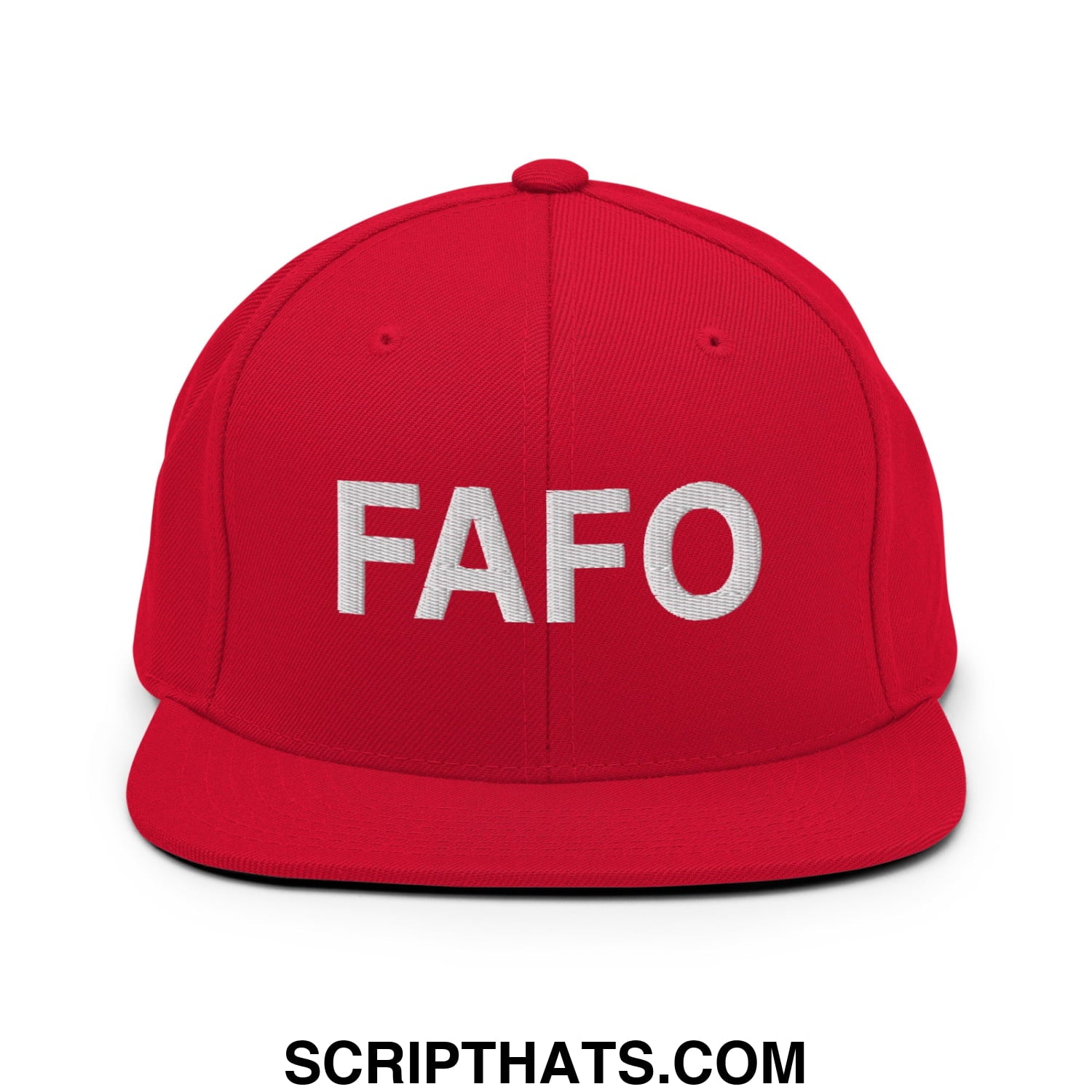 FAFO Embroidered Flat Bill Brim Snapback Hat Red