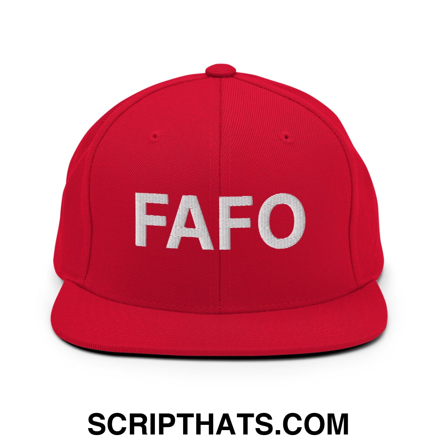 FAFO Embroidered Flat Bill Brim Snapback Hat Red