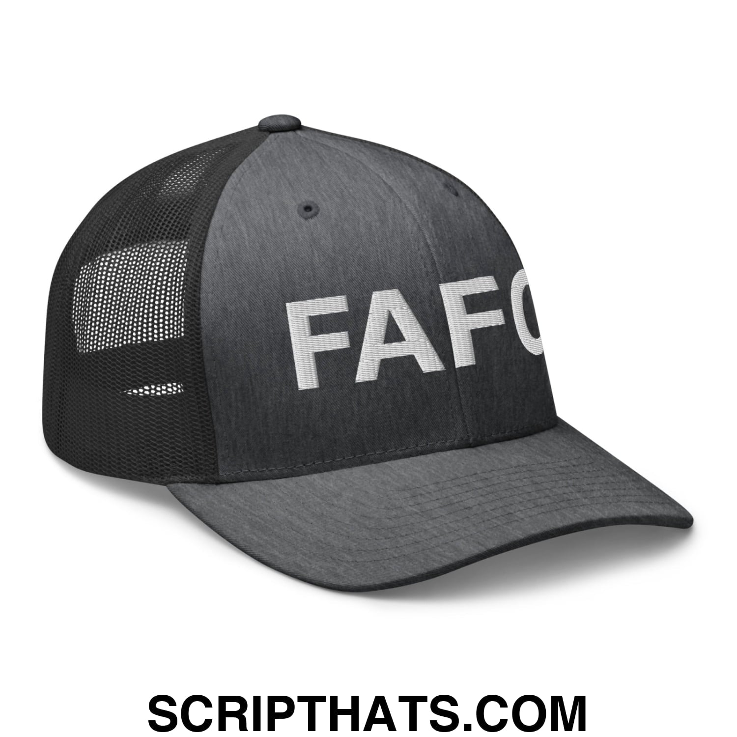 FAFO Embroidered Mesh Trucker Hat Dark Heather Gray