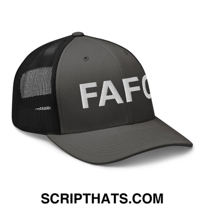 FAFO Embroidered Mesh Trucker Hat Charcoal Black