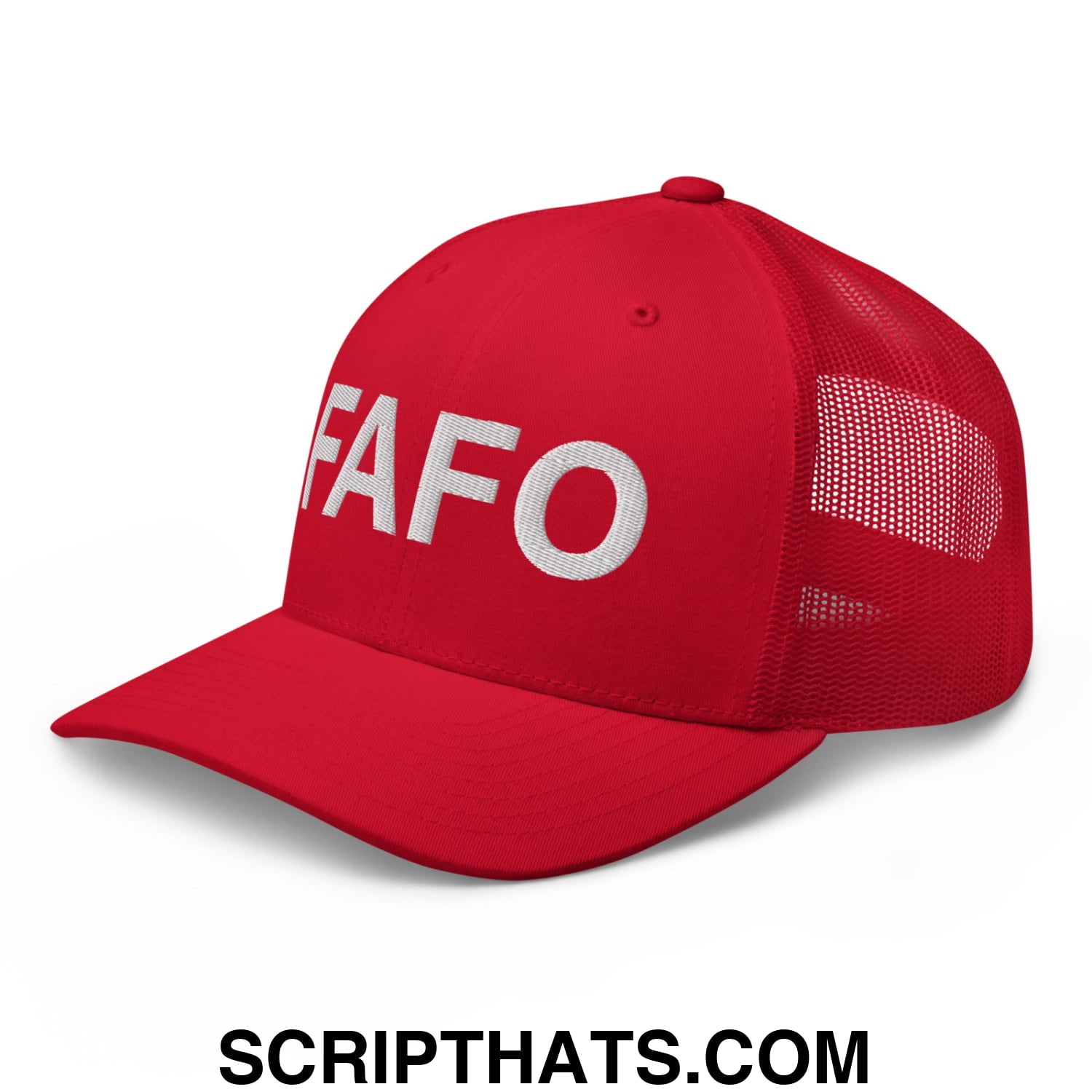FAFO Embroidered Mesh Trucker Hat Red