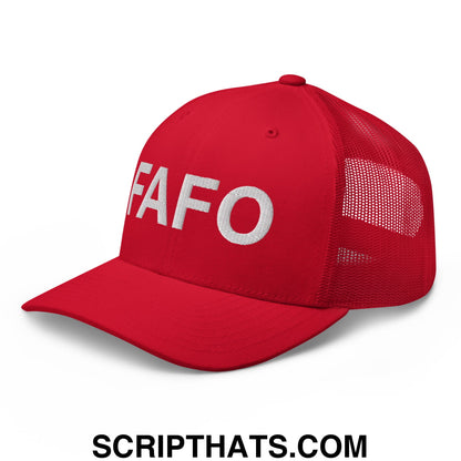 FAFO Embroidered Mesh Trucker Hat Red