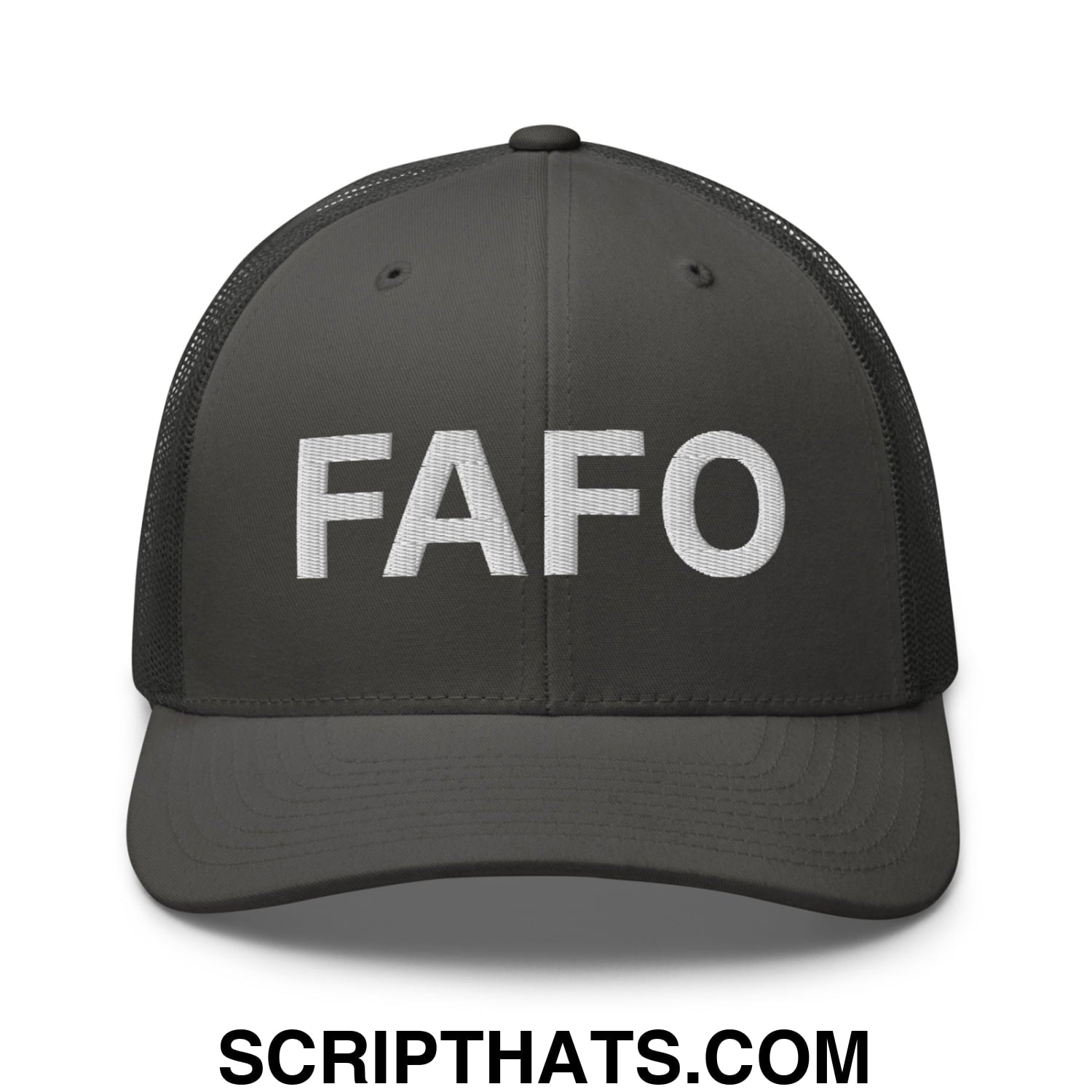 FAFO Embroidered Mesh Trucker Hat Charcoal