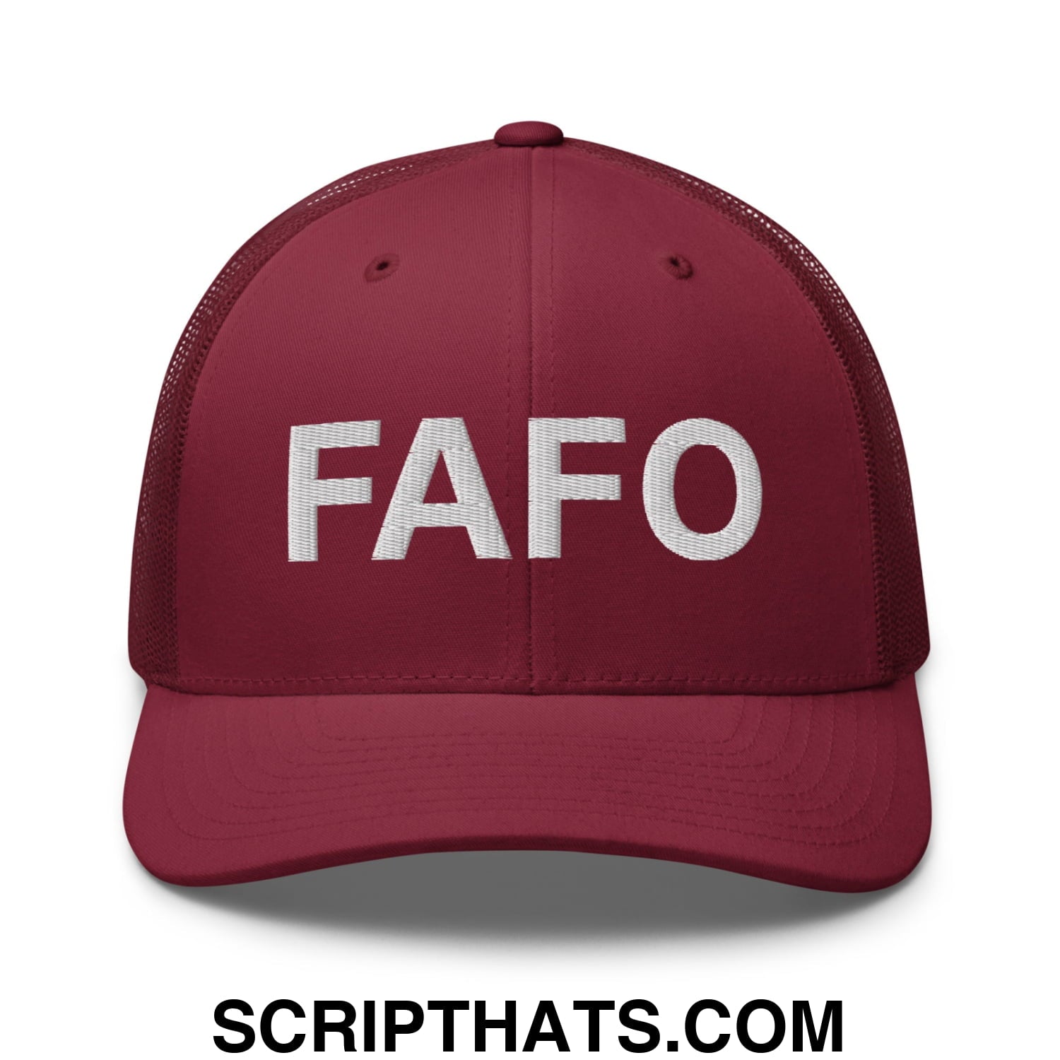 FAFO Embroidered Mesh Trucker Hat Cranberry