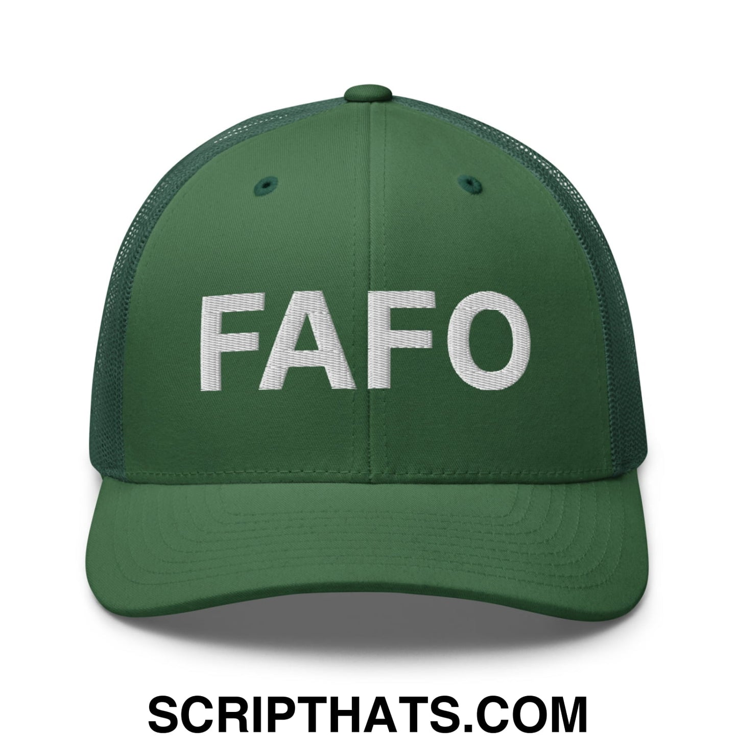 FAFO Embroidered Mesh Trucker Hat Evergreen