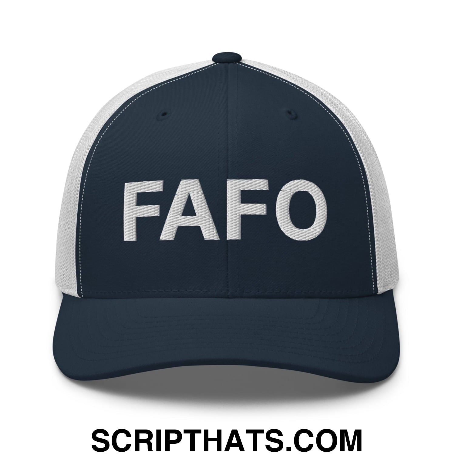 FAFO Embroidered Mesh Trucker Hat Navy White