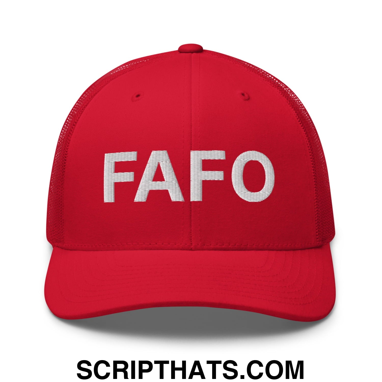 FAFO Embroidered Mesh Trucker Hat Red
