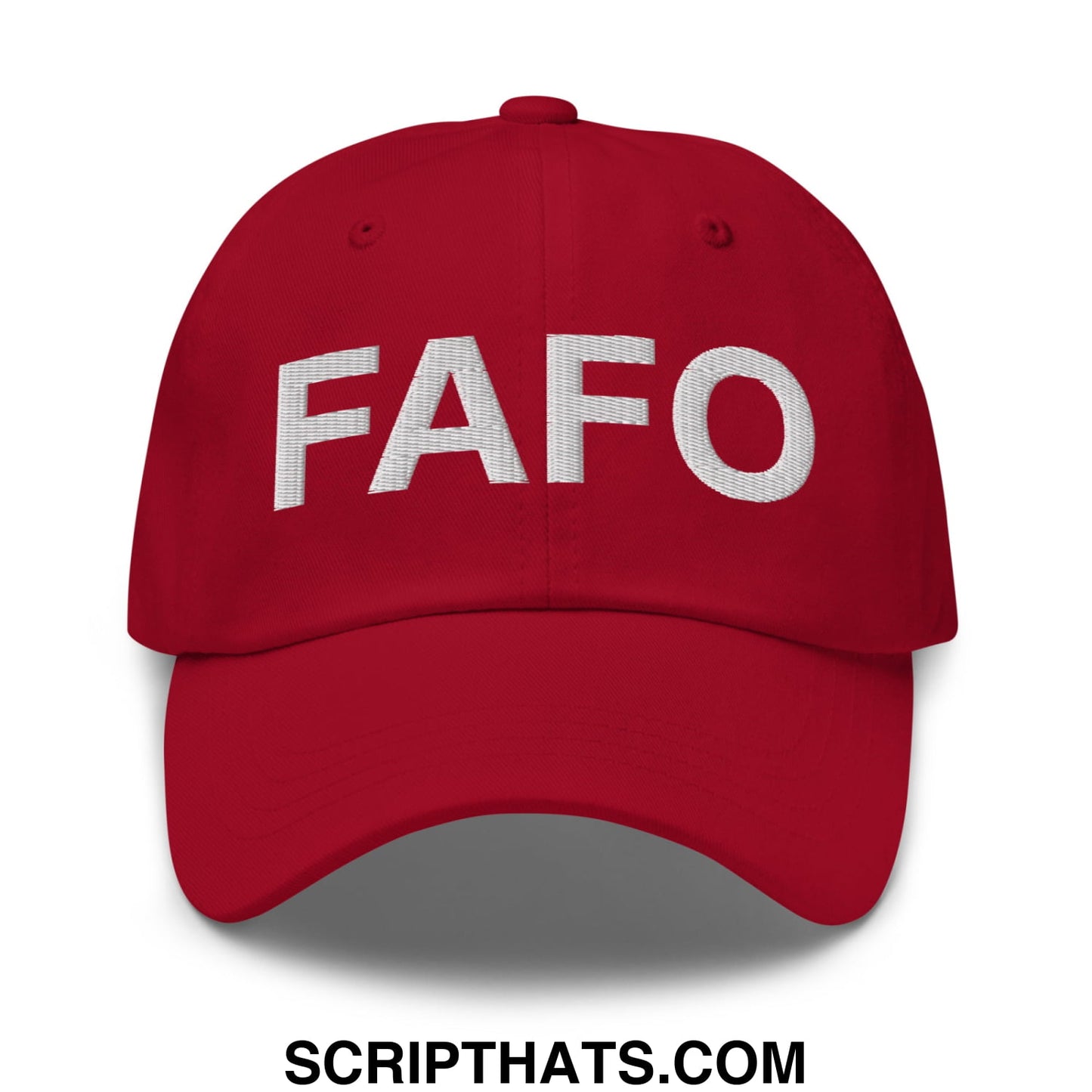 FAFO Embroidered Unstructured Dad Hat Cranberry