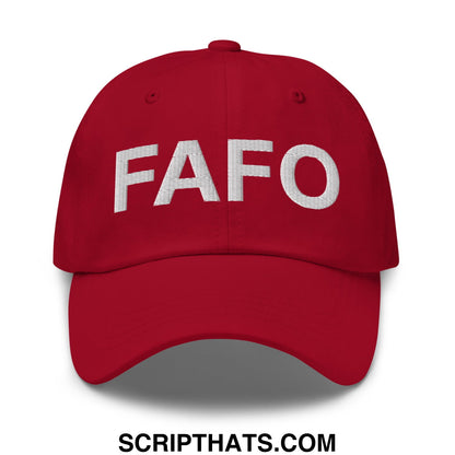 FAFO Embroidered Unstructured Dad Hat Cranberry