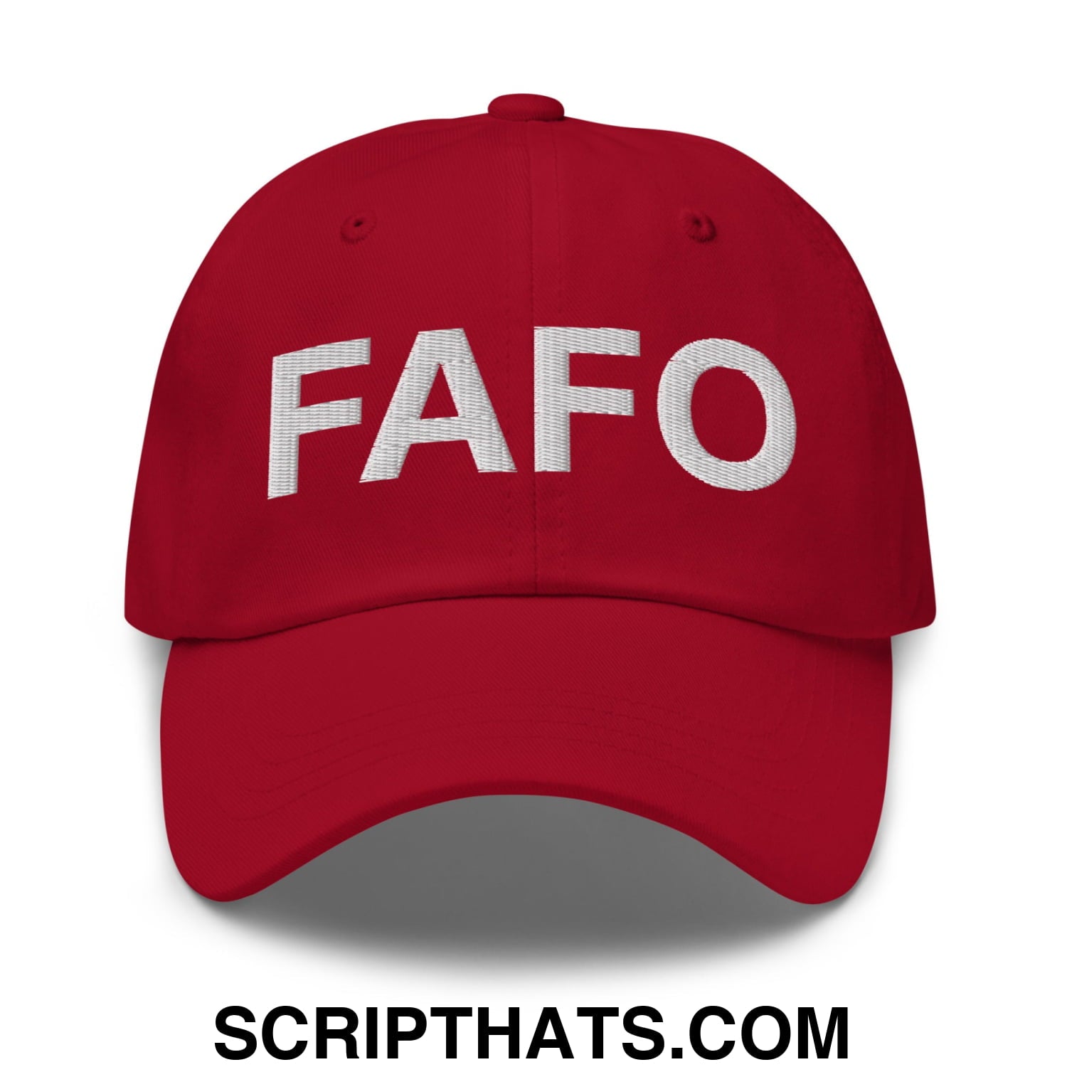 FAFO Embroidered Unstructured Dad Hat Cranberry