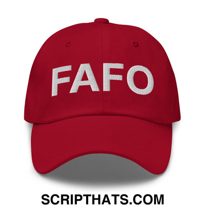 FAFO Embroidered Unstructured Dad Hat Cranberry